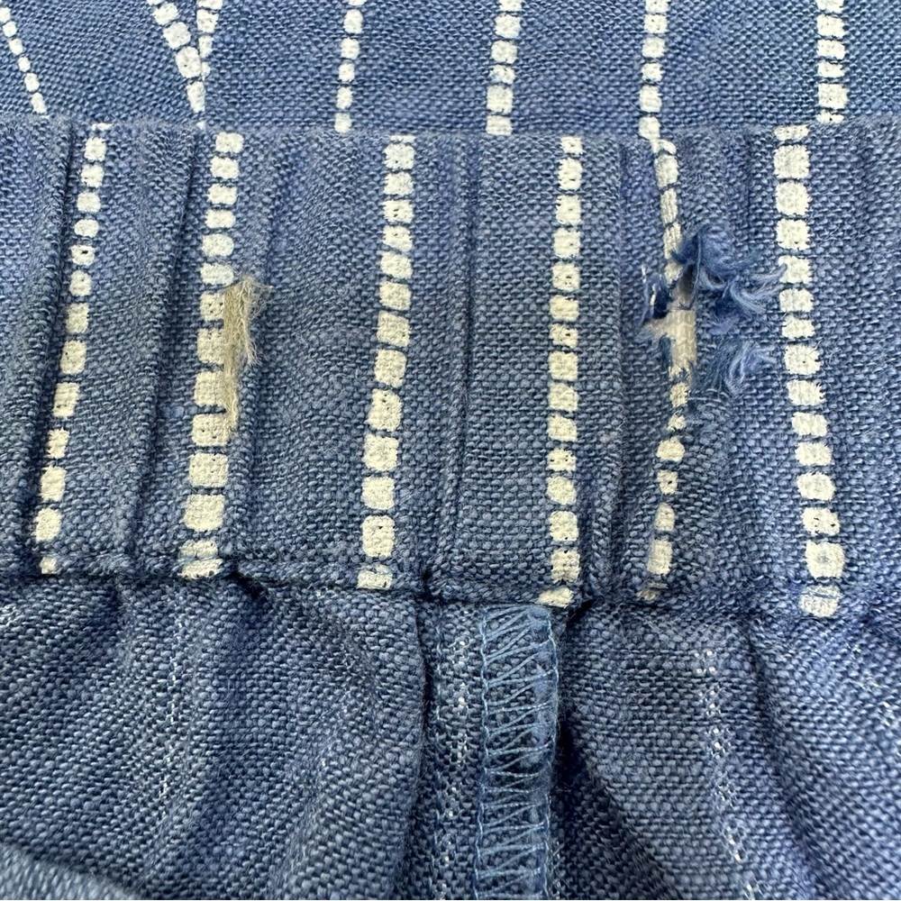 Habitat Linen Cotton Vertical Rope Stripe Wide Leg Crop Pants - Picture 13 of 13
